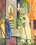 August Macke In the Temple Hall France oil painting artist